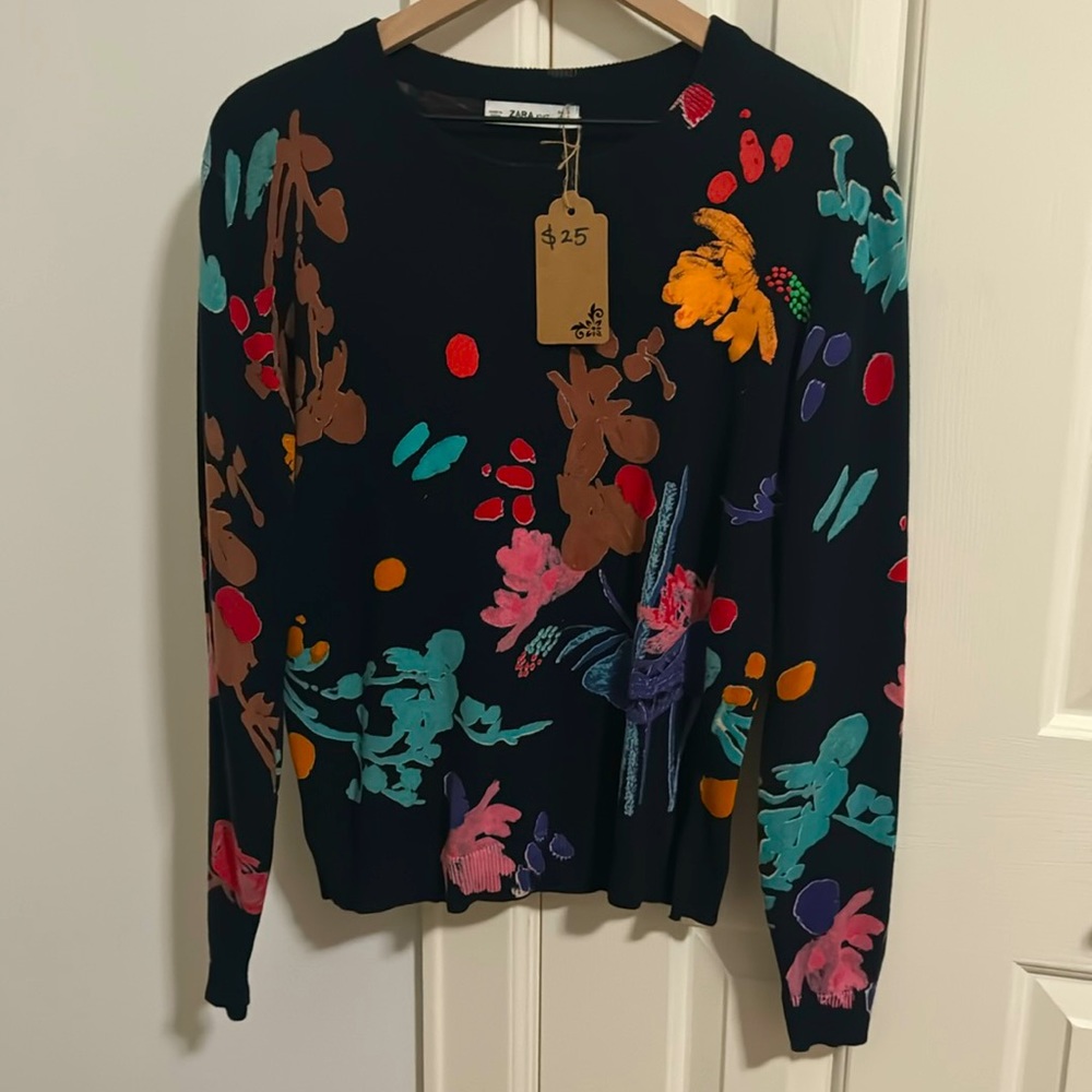 Zara Colorful Sweater with Patterns, size S